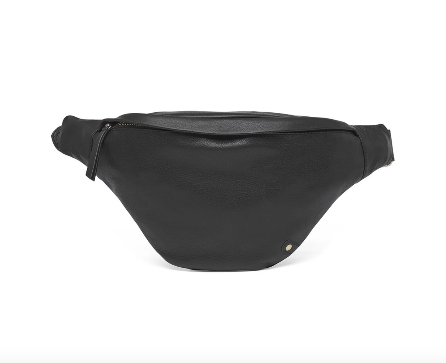 Bumbag med spenne - Black leather
