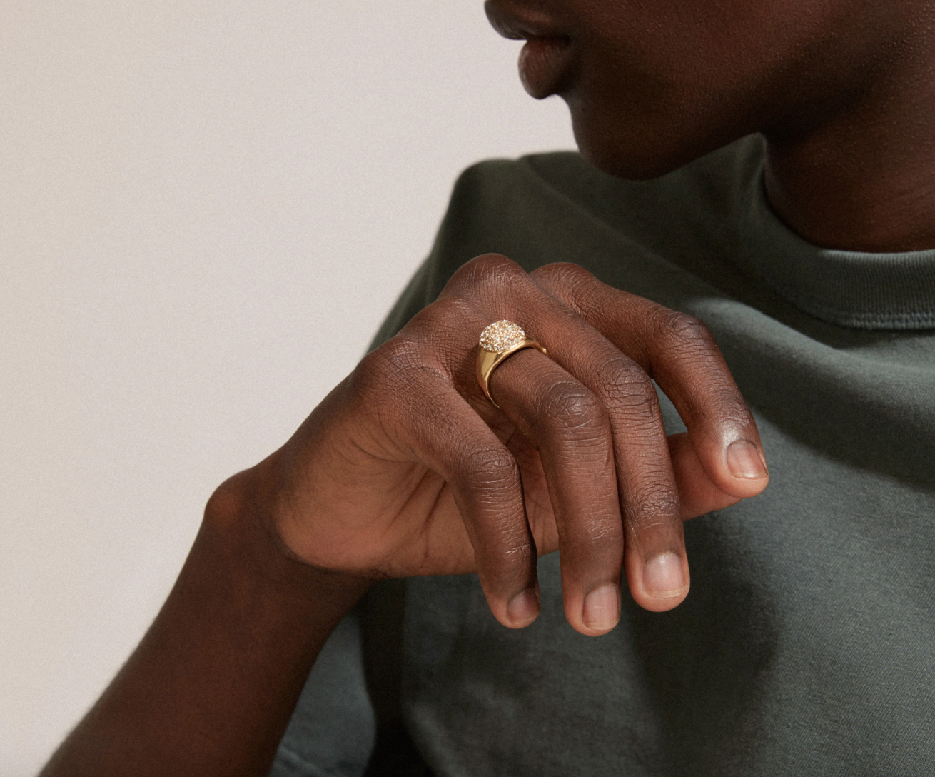 Ring CINDY krystall - Forgylt