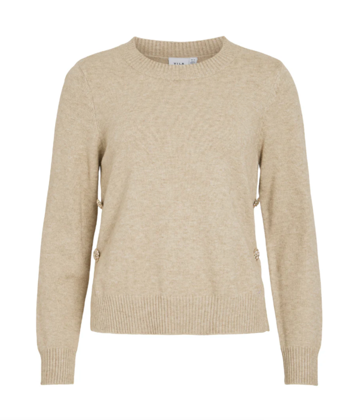 Bluse med vakre knapper - Beige
