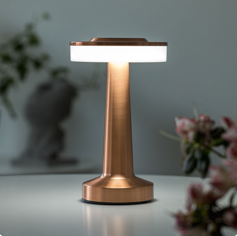 Utendørs touch-bordlampe, kobber