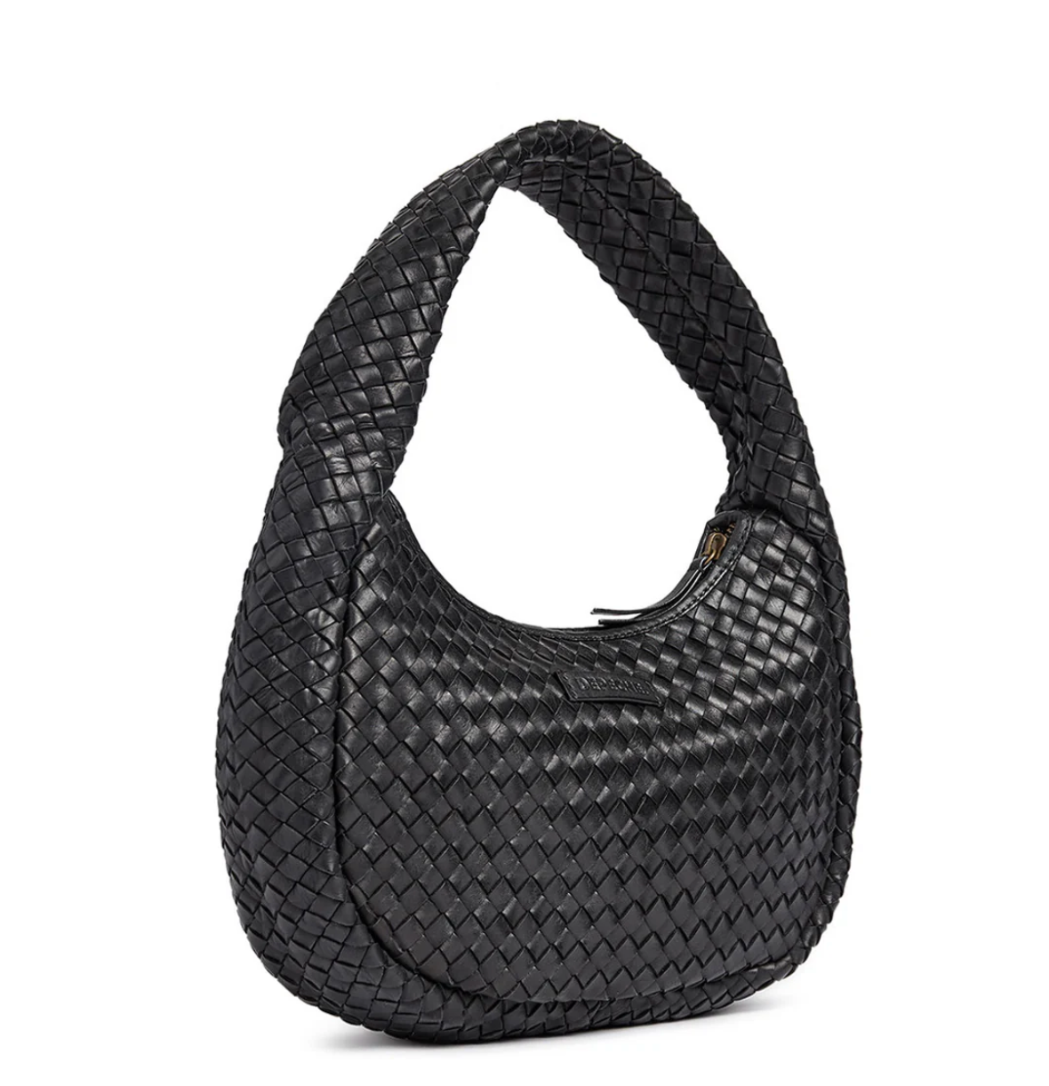 Elegant håndflettet skulderveske - Black