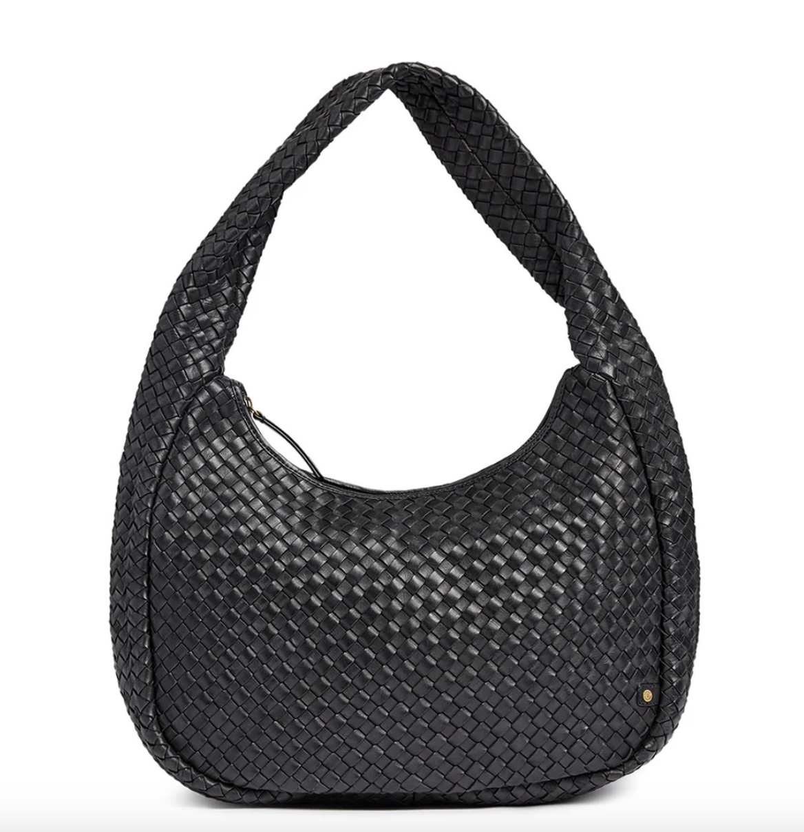 Elegant håndflettet skulderveske - Black big
