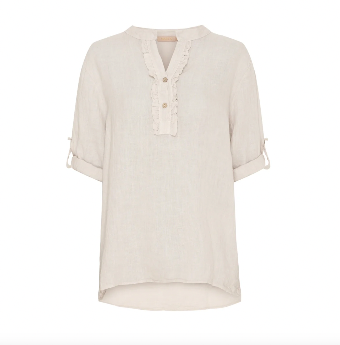 Skjortebluse Vera linmix - Natur