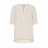Skjortebluse Vera linmix - Natur