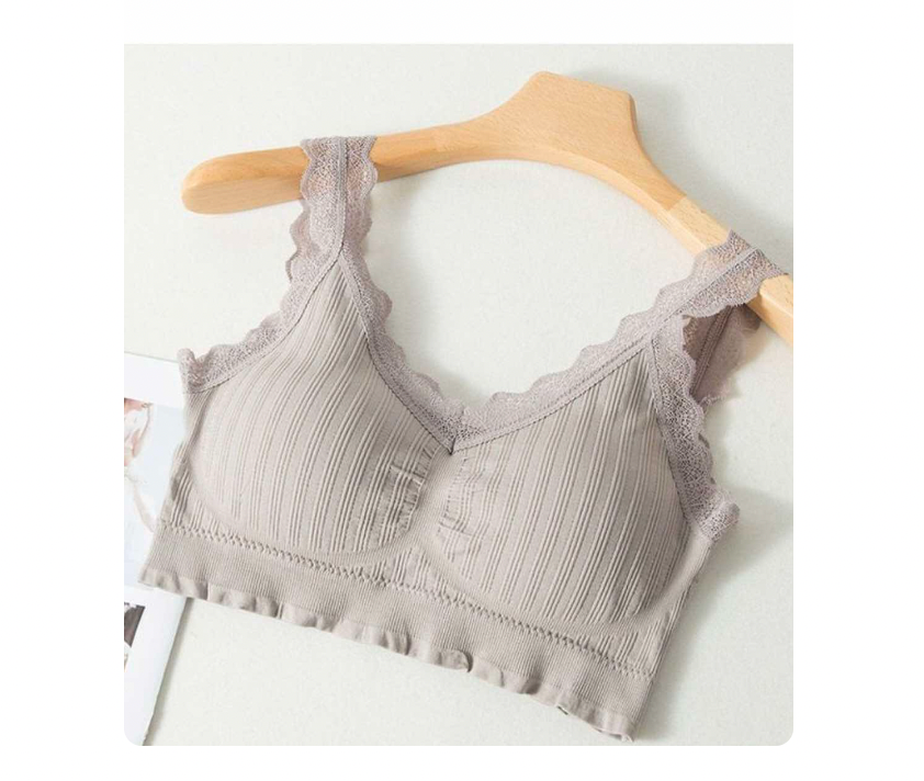 Seamless-BH med blondekant - Nude