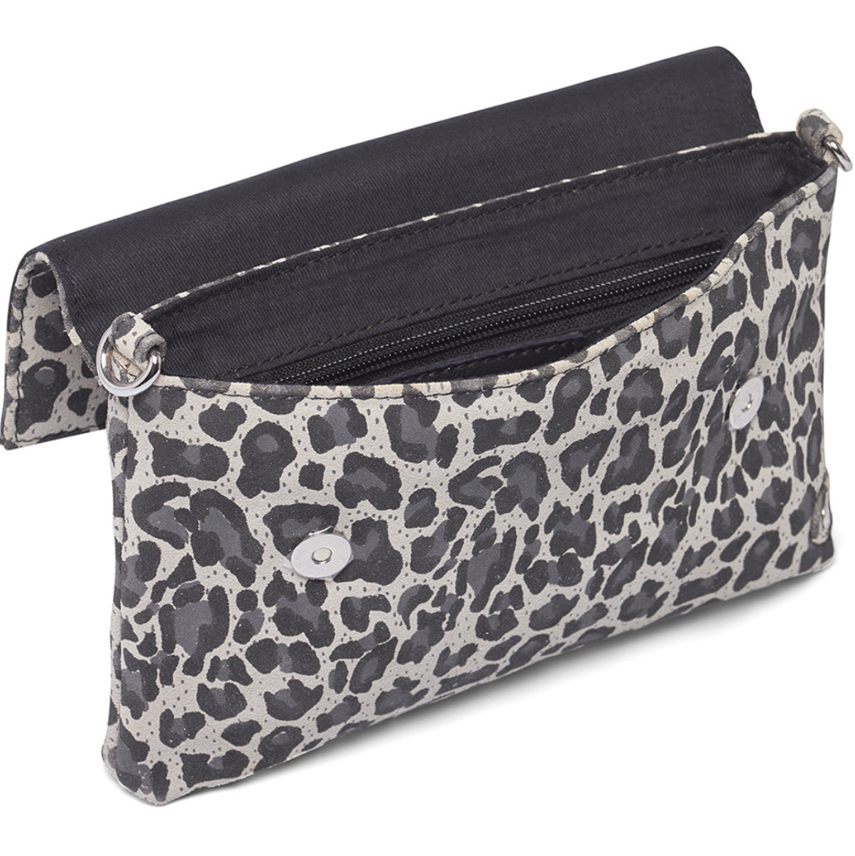 Clutch Grey leopard leather