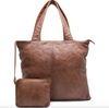 Shopper ink clutch MILLE - Chestnut