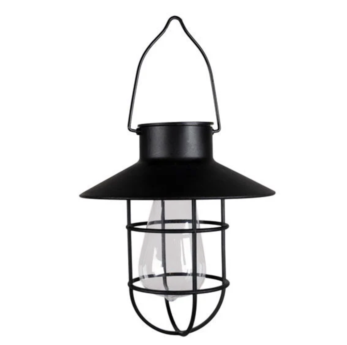 Solar lampe med oppheng - Sort