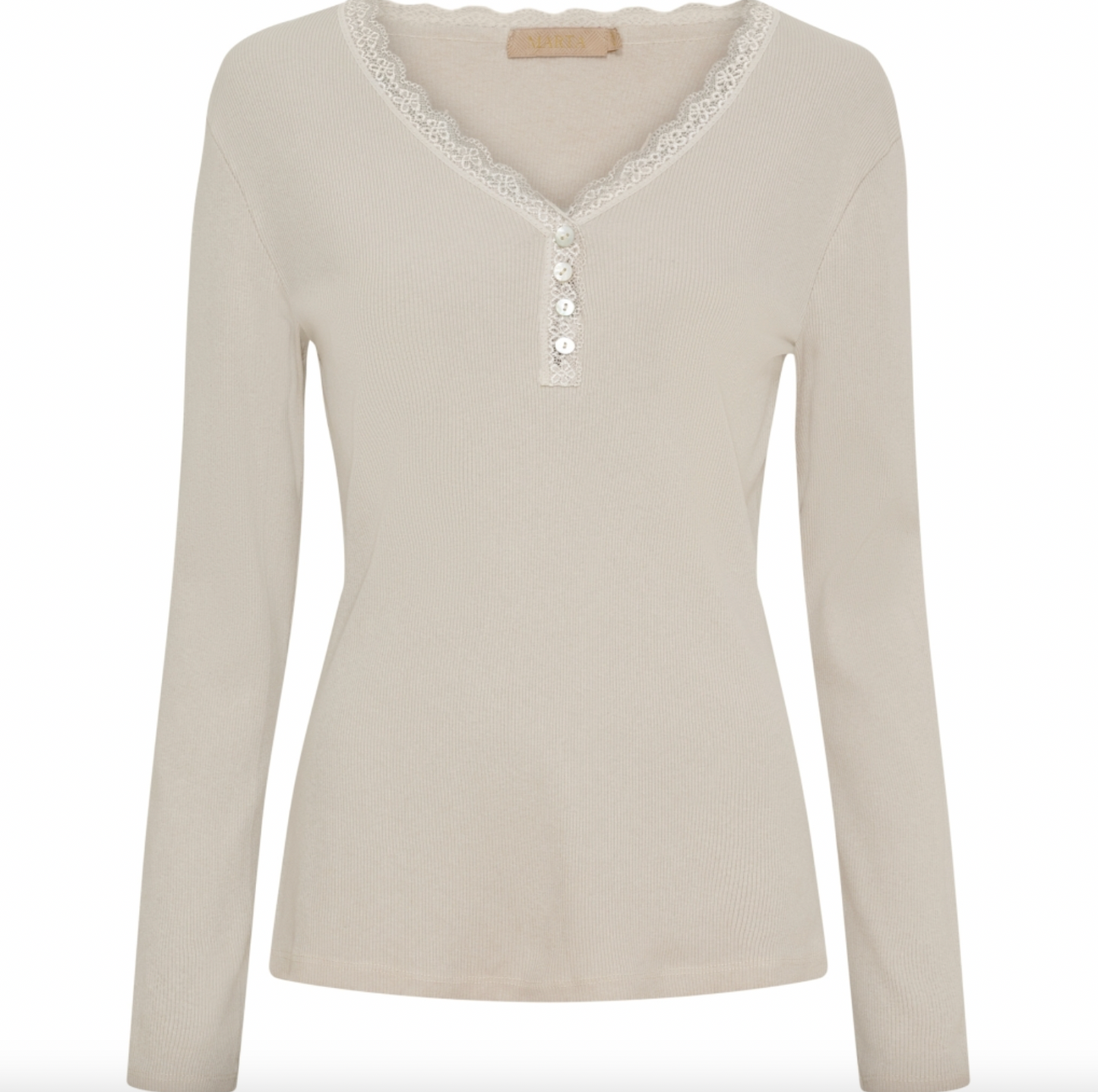 Bluse Masha med knapper - Beige