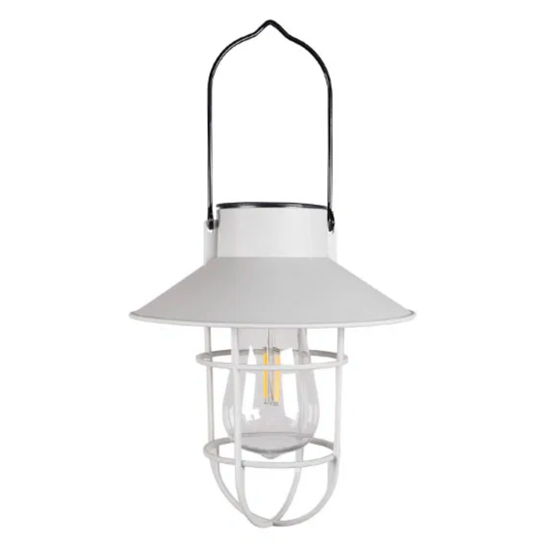 Solcellelampe med oppheng - Hvit