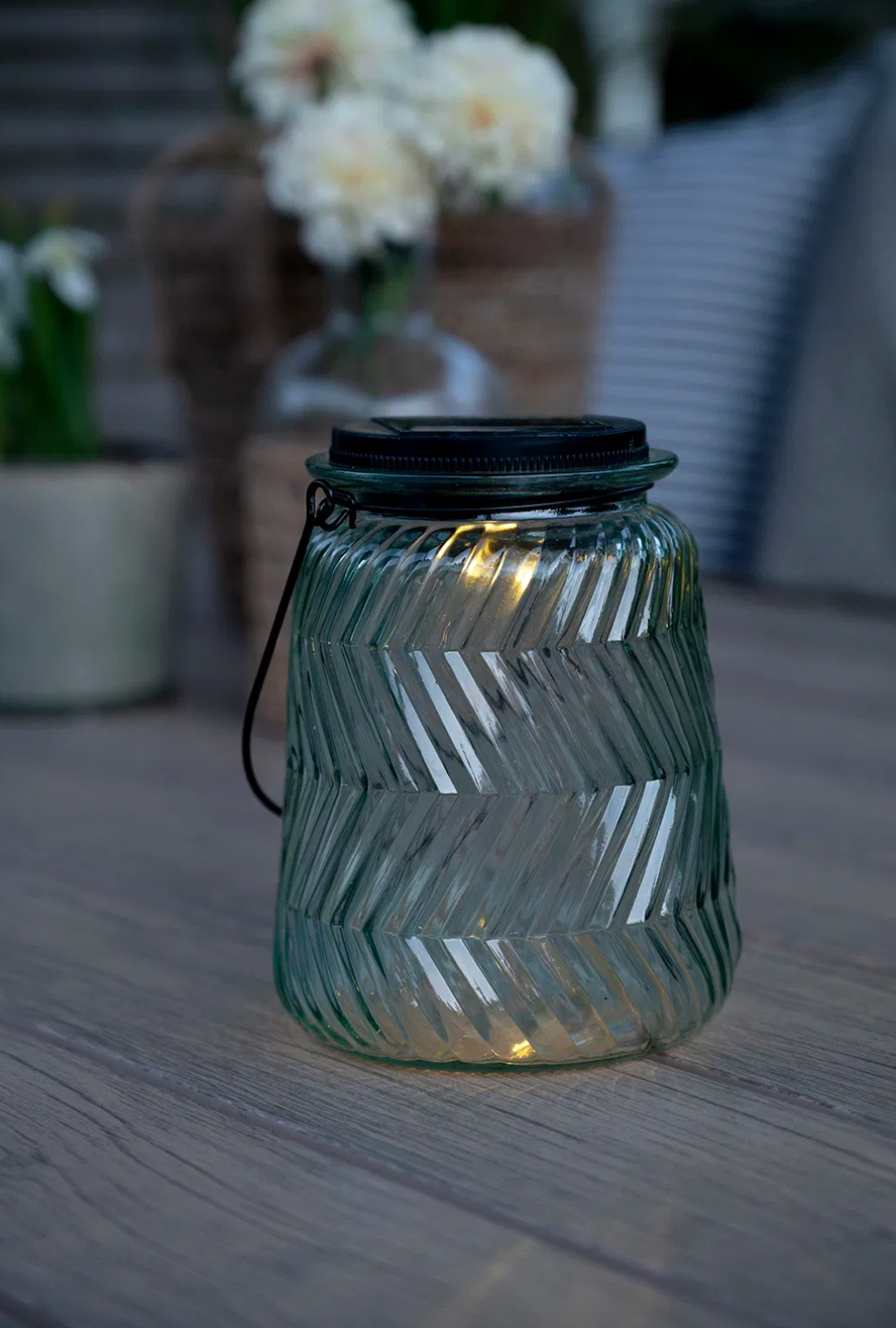 Lanterne med solceller – Fiona big green