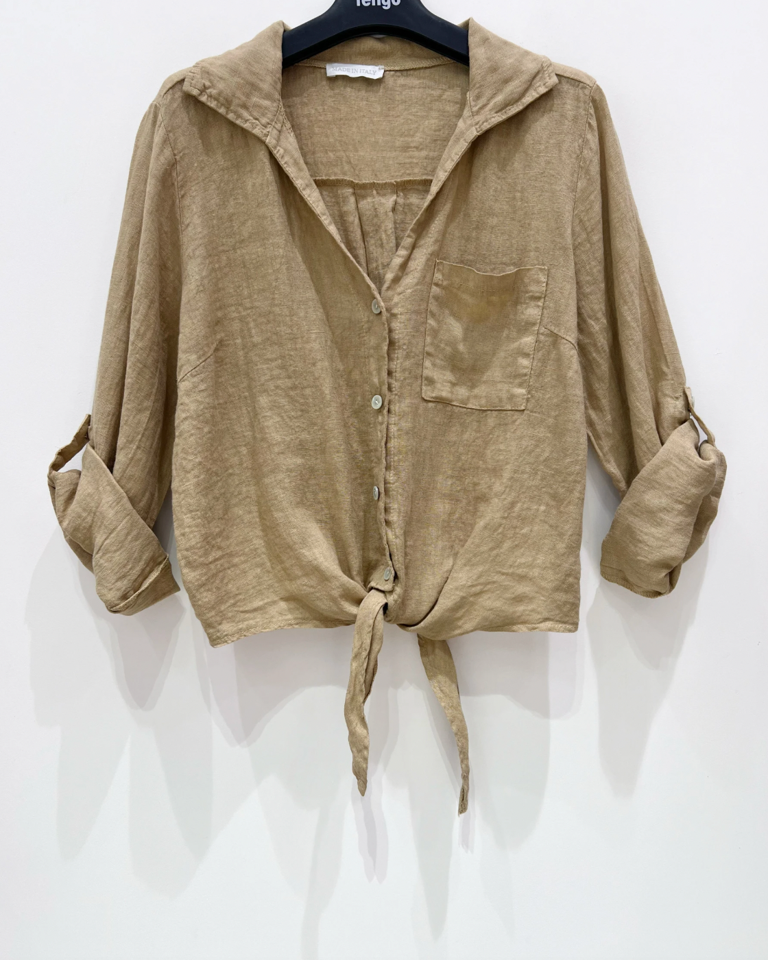 Skjorte NALA camel - 100% lin