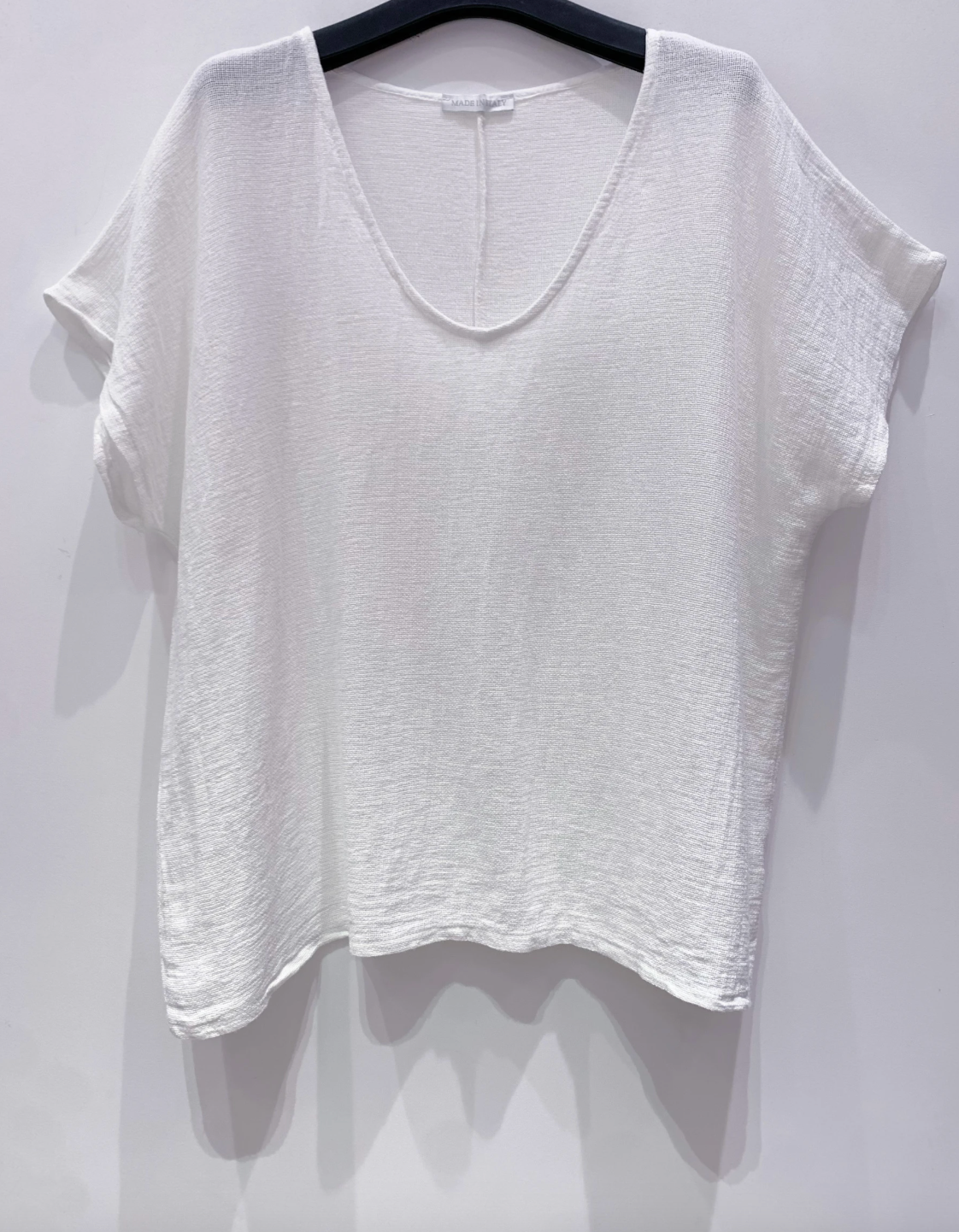T-shirt Cozy linmix - Hvit