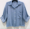 Skjorte Milla - Linmix Jeans blue