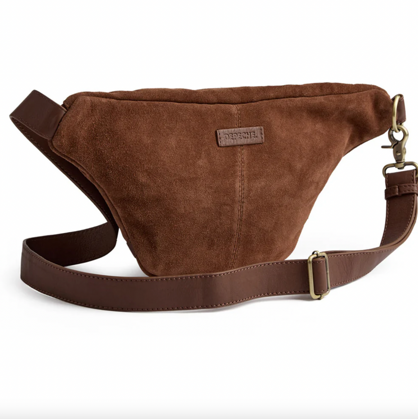 Vakker semsket skinn-bumbag - Cognac