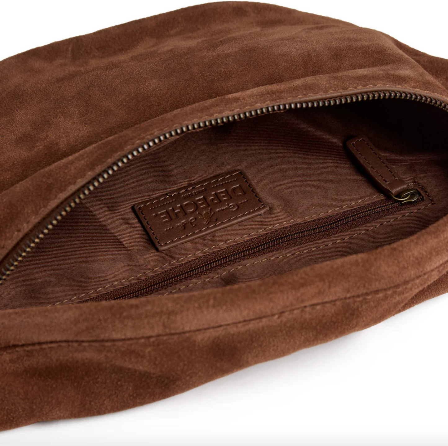 Vakker semsket skinn-bumbag - Cognac
