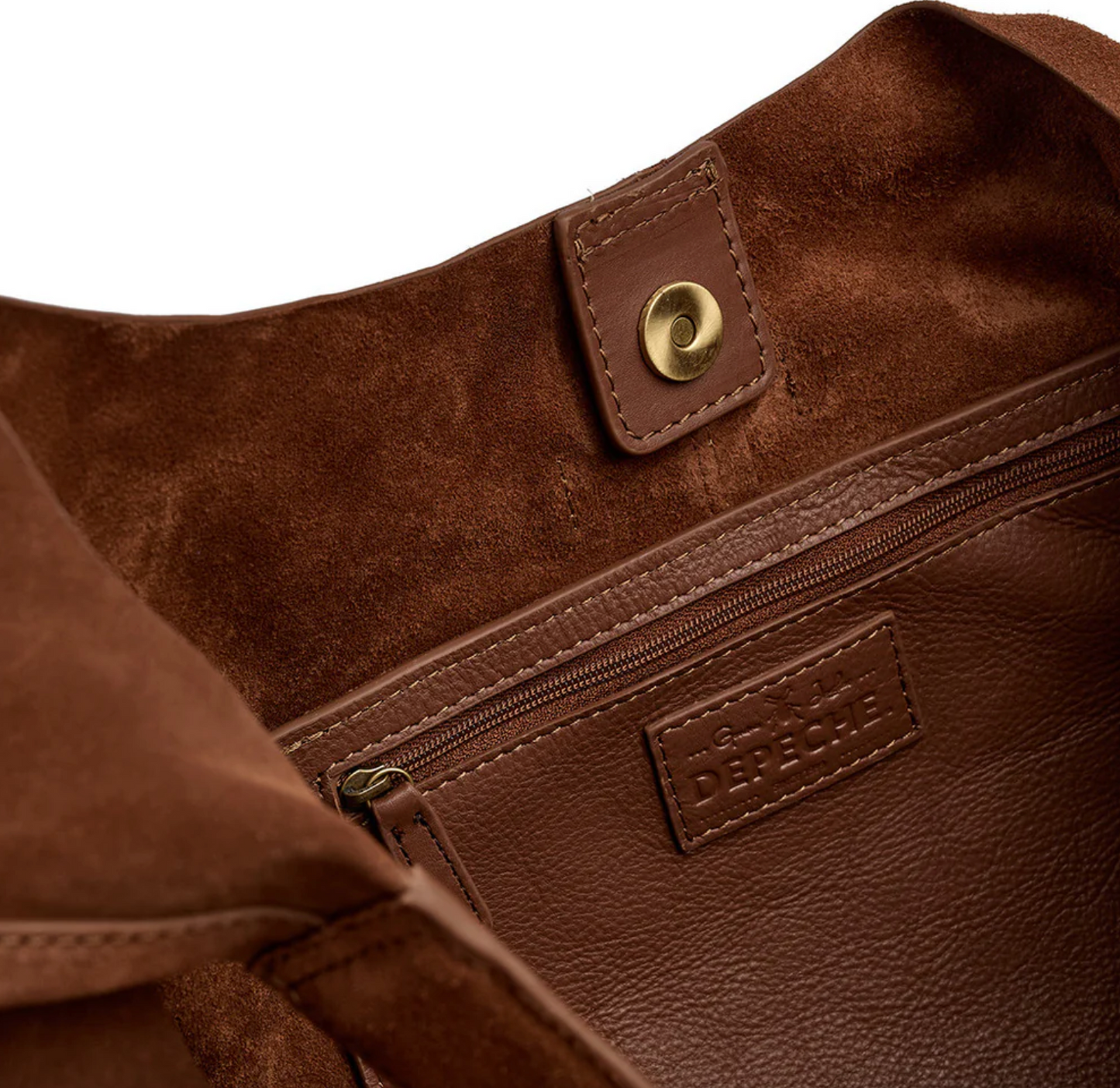 Shopper i mykt ruskinn - Cognac