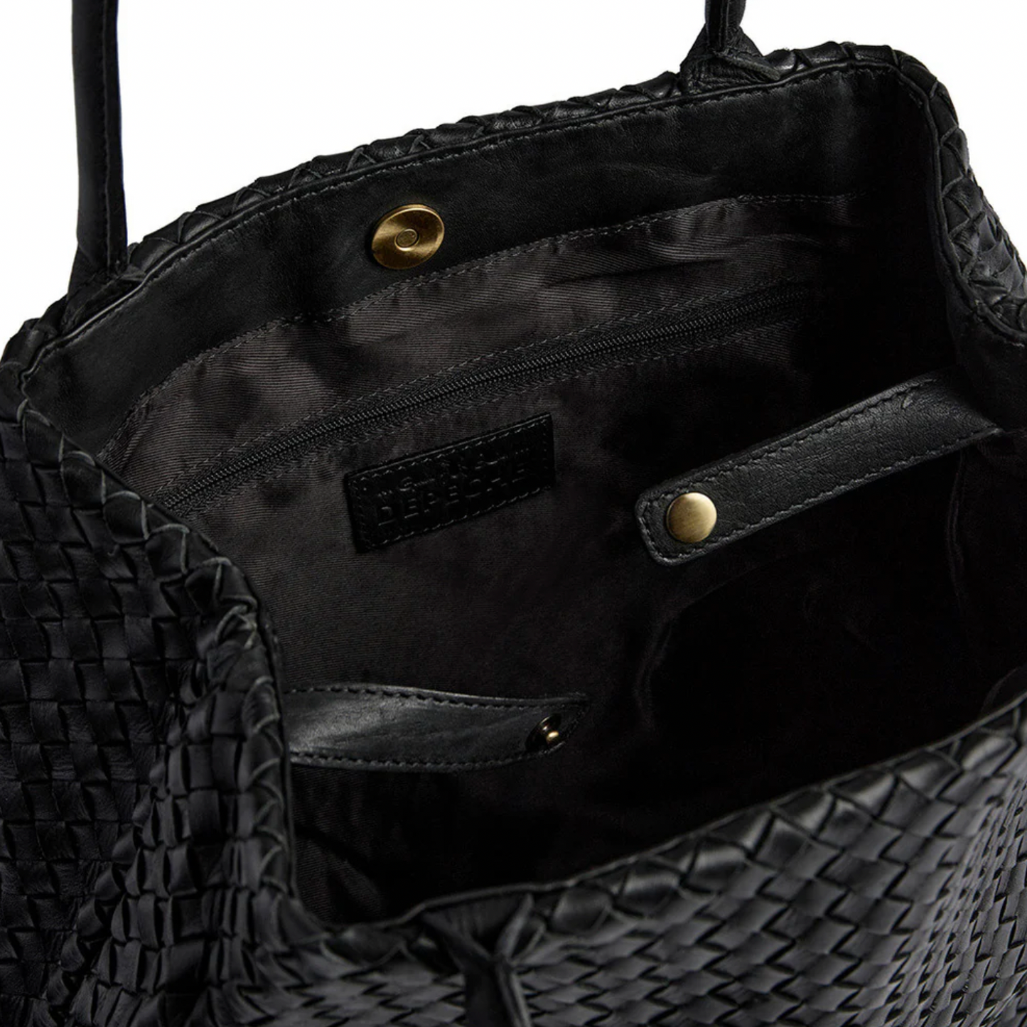 Shopper i flettet skinn - Black
