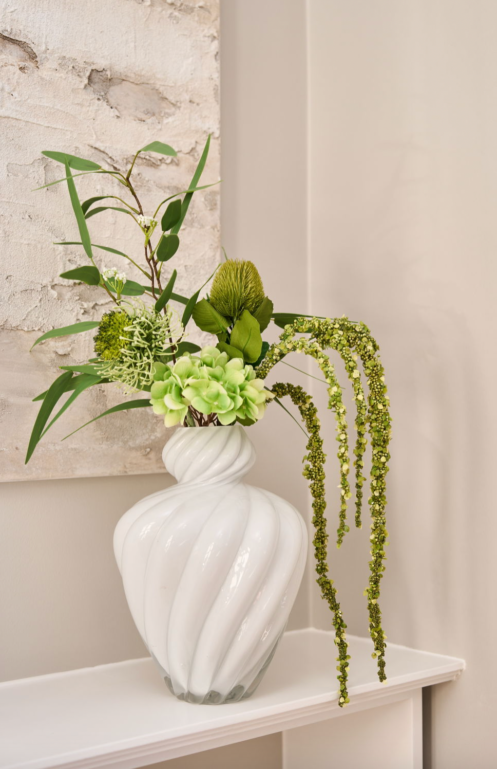 Vase ART hvit munnblåst