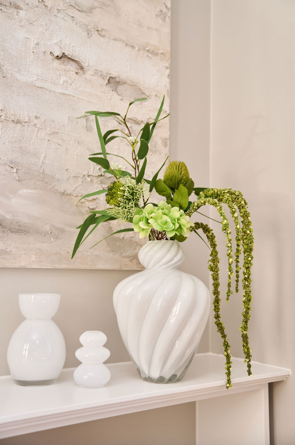 Vase ART hvit munnblåst