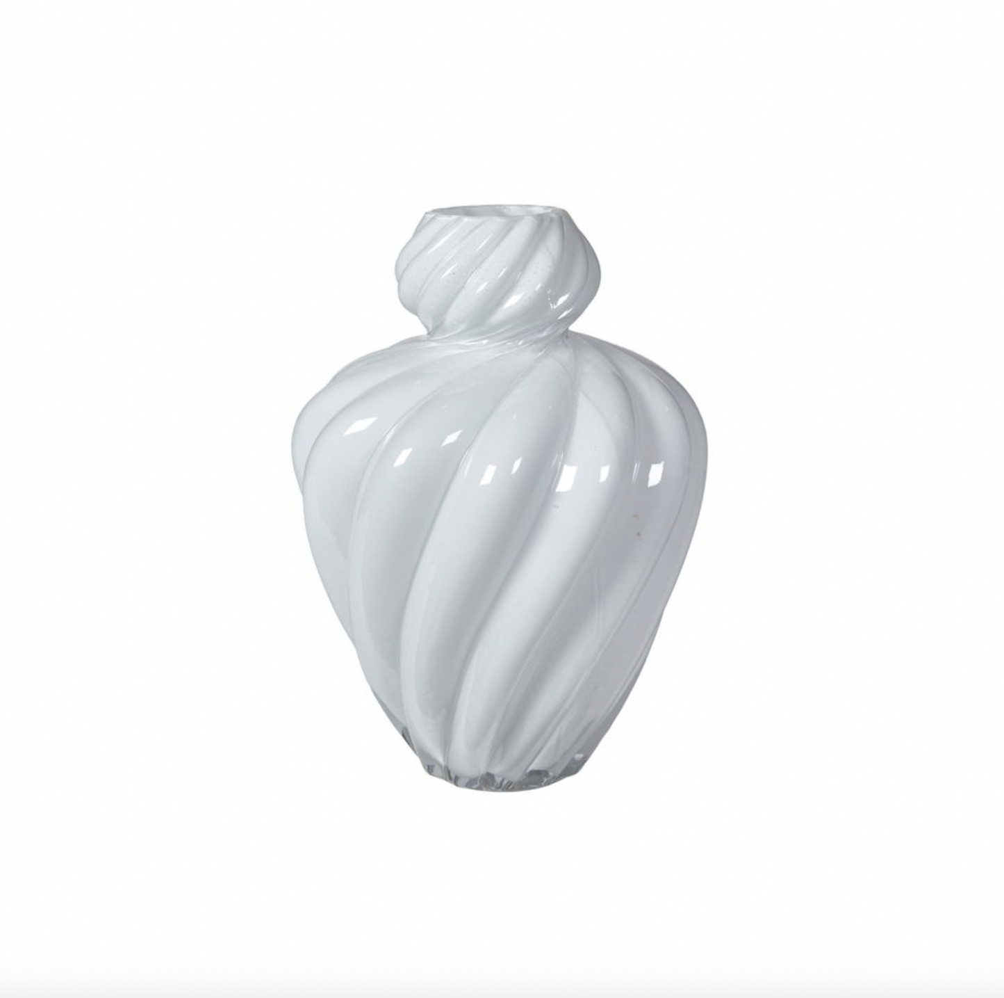 Vase ART hvit munnblåst