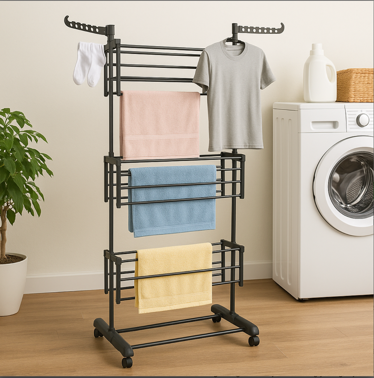 Tørkestativ med 3 Nivåer