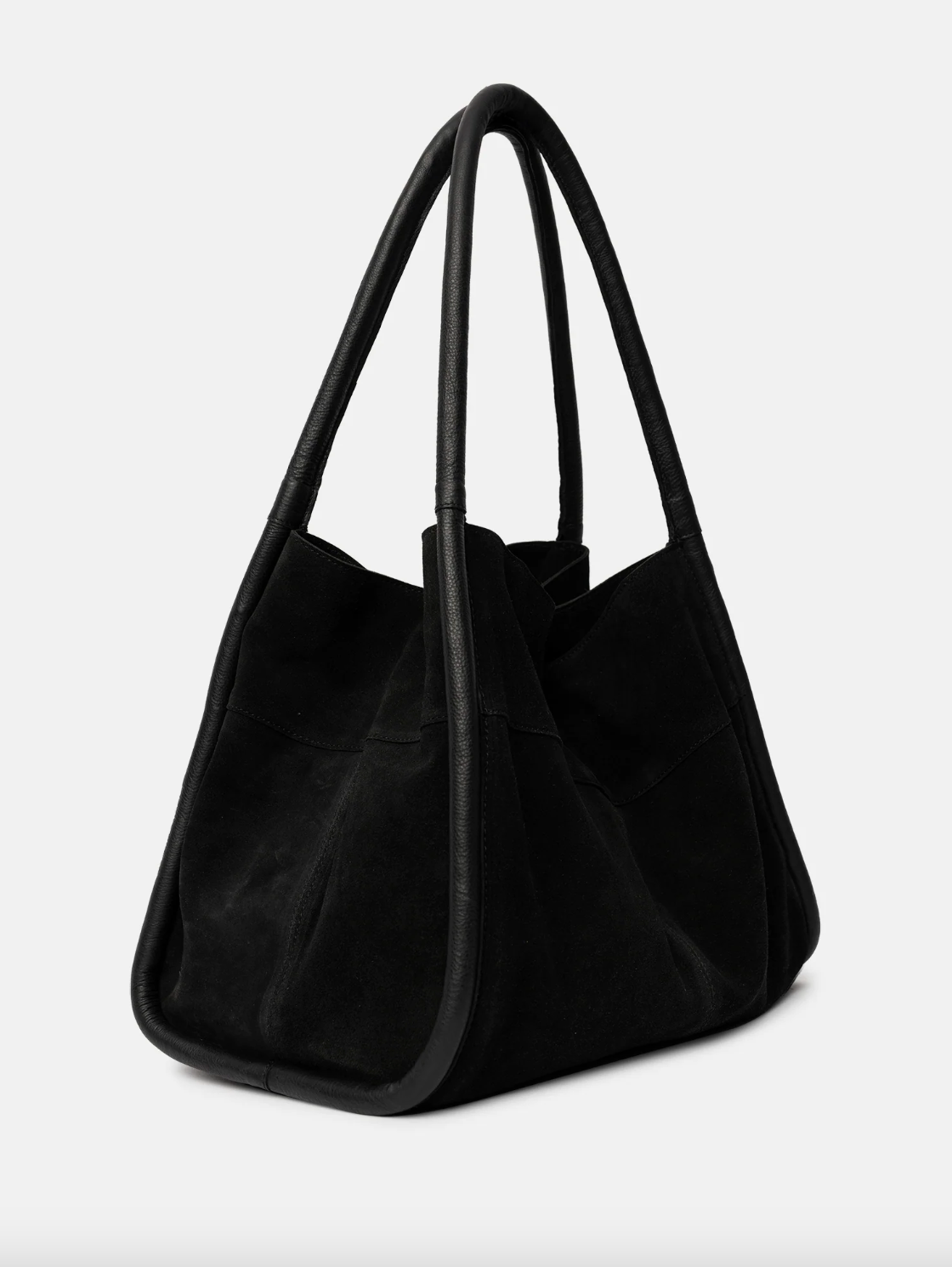 Shopper i svart ruskinn