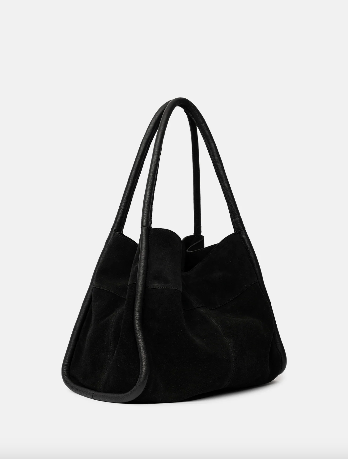 Shopper i svart ruskinn