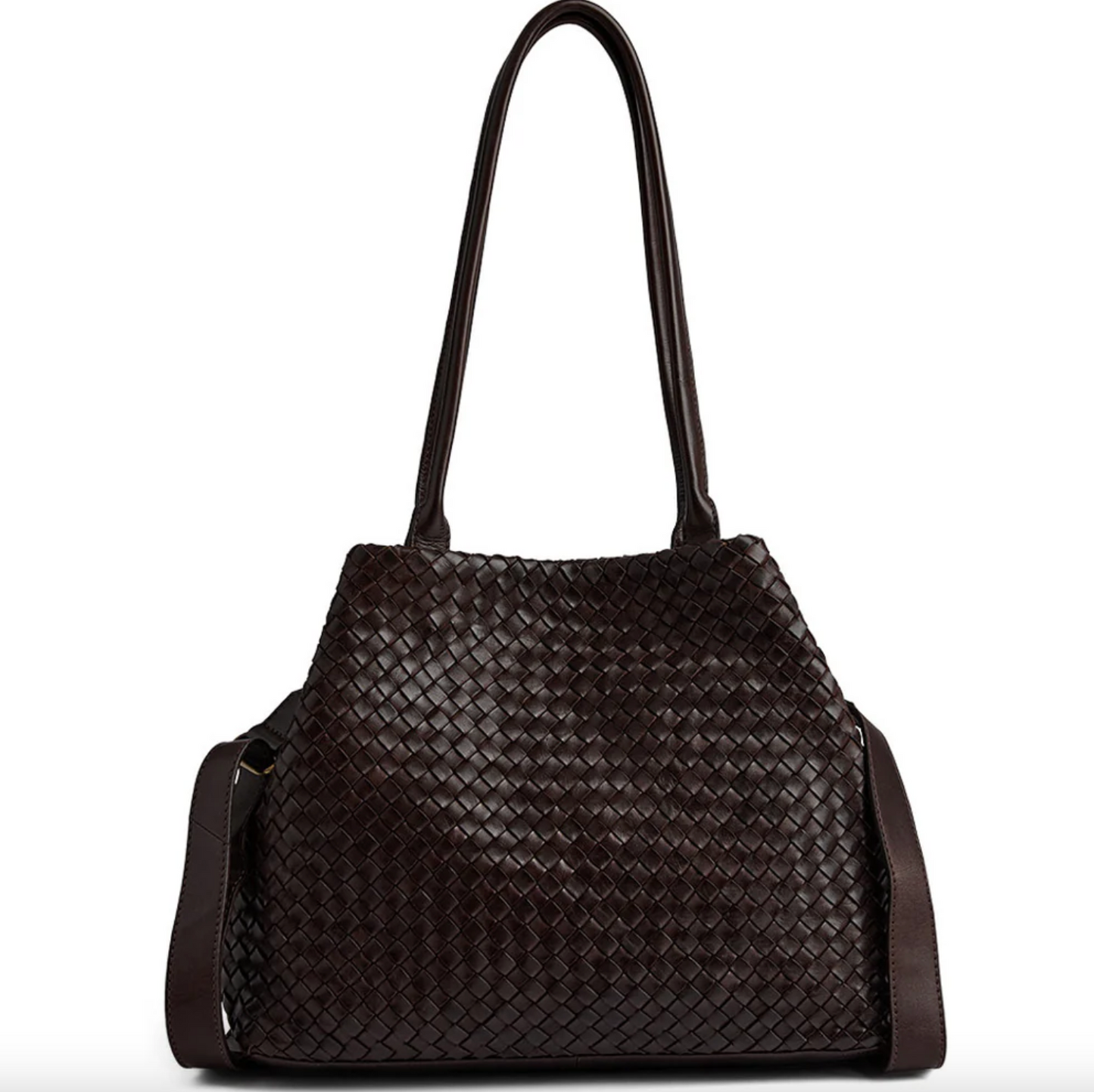 Shopper i flettet skinn - Brun
