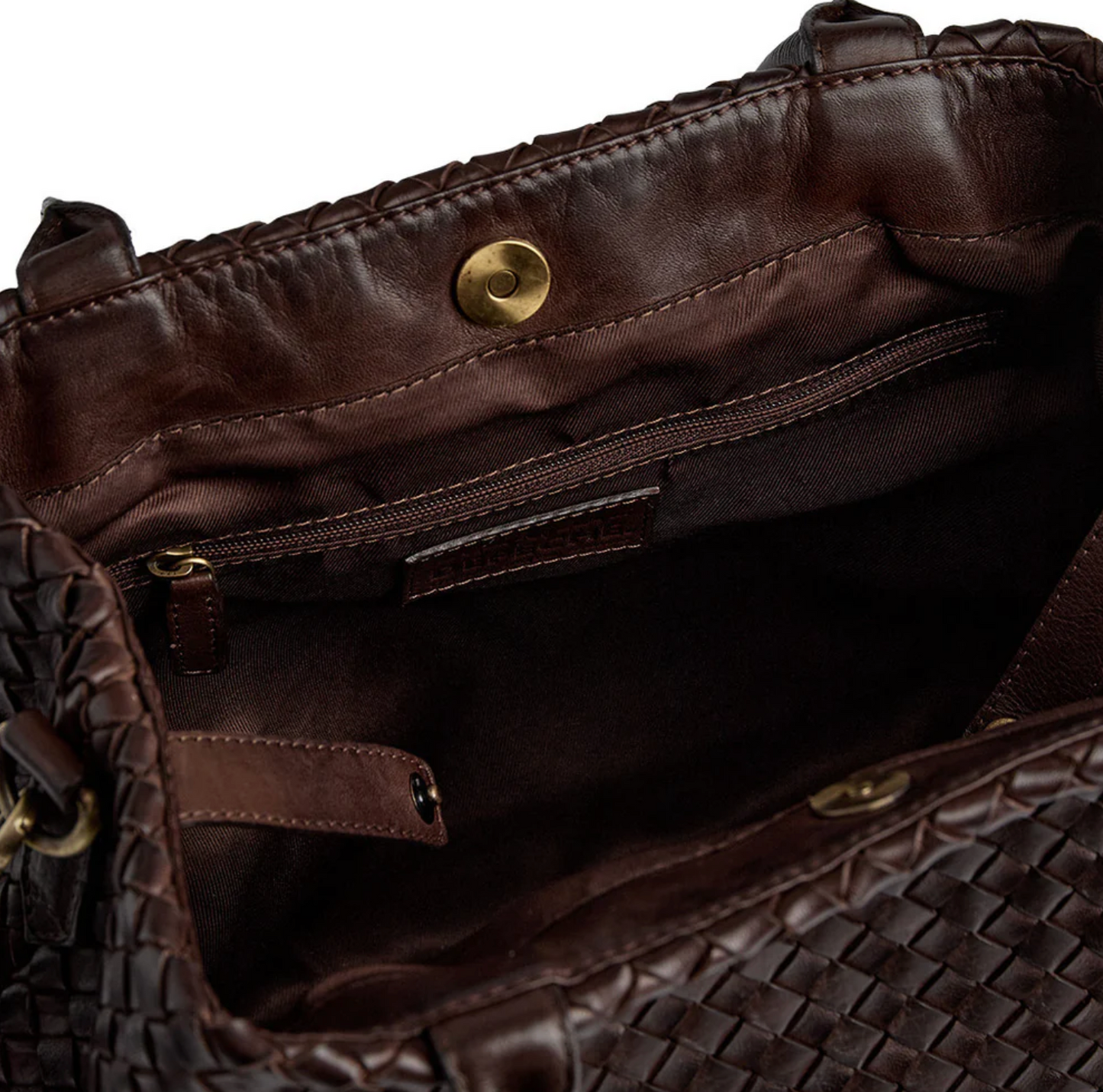 Shopper i flettet skinn - Brun