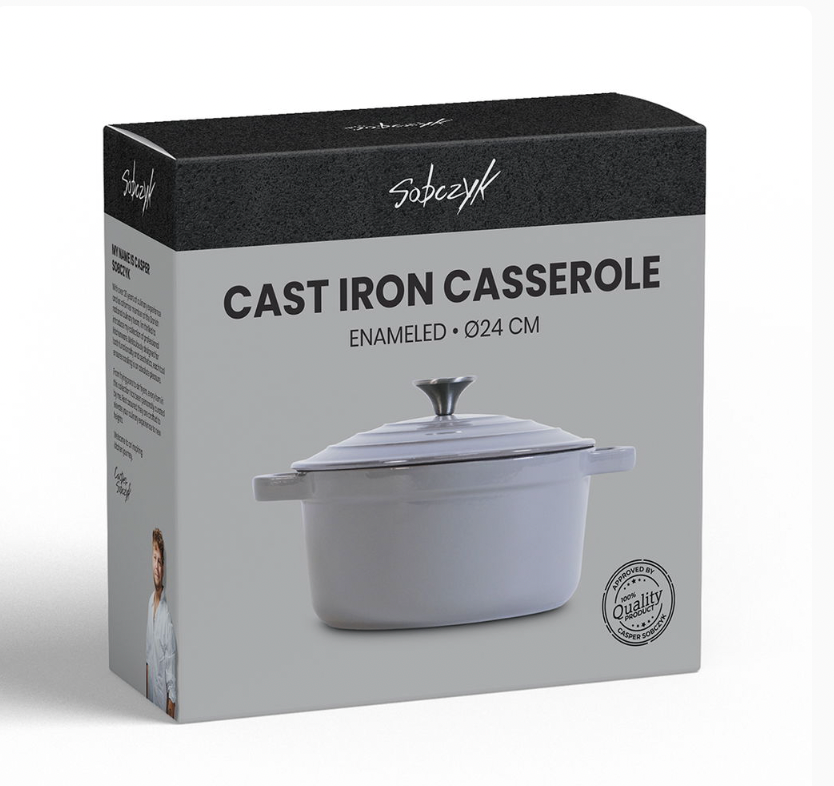 Emaljert støpejernsgryte Ø24cm