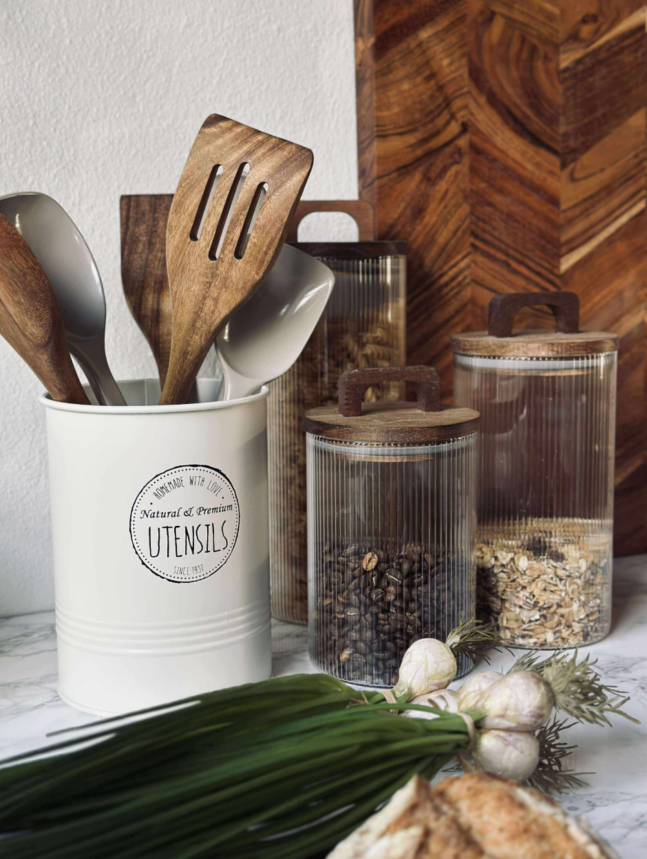 Gryteskje sett med 3 stk. - Akasie