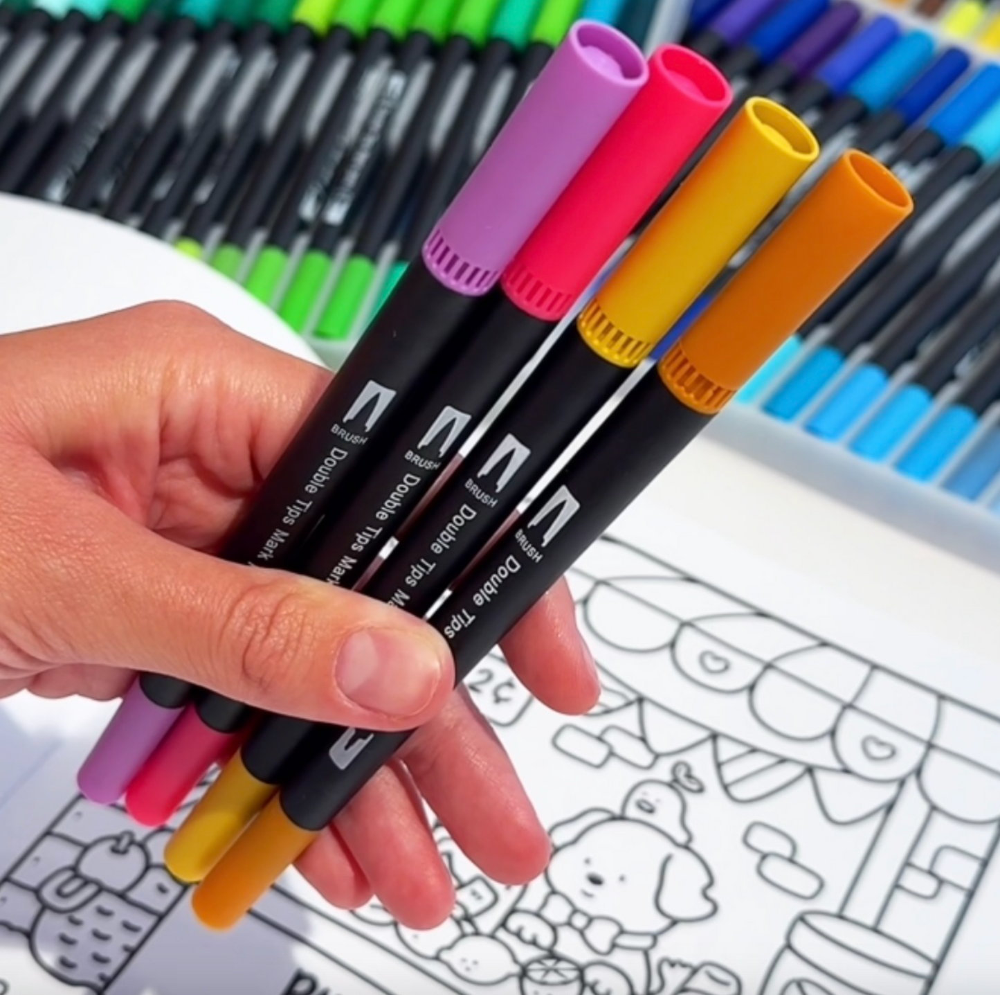 120 Dobbelttippede Vannbaserte Brushpens