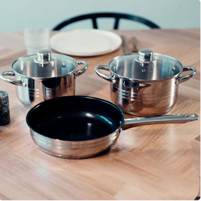 Kjele- og pannesett - 5 deler