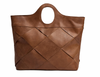 Eksklusiv håndflettet shopper - Soft cognac