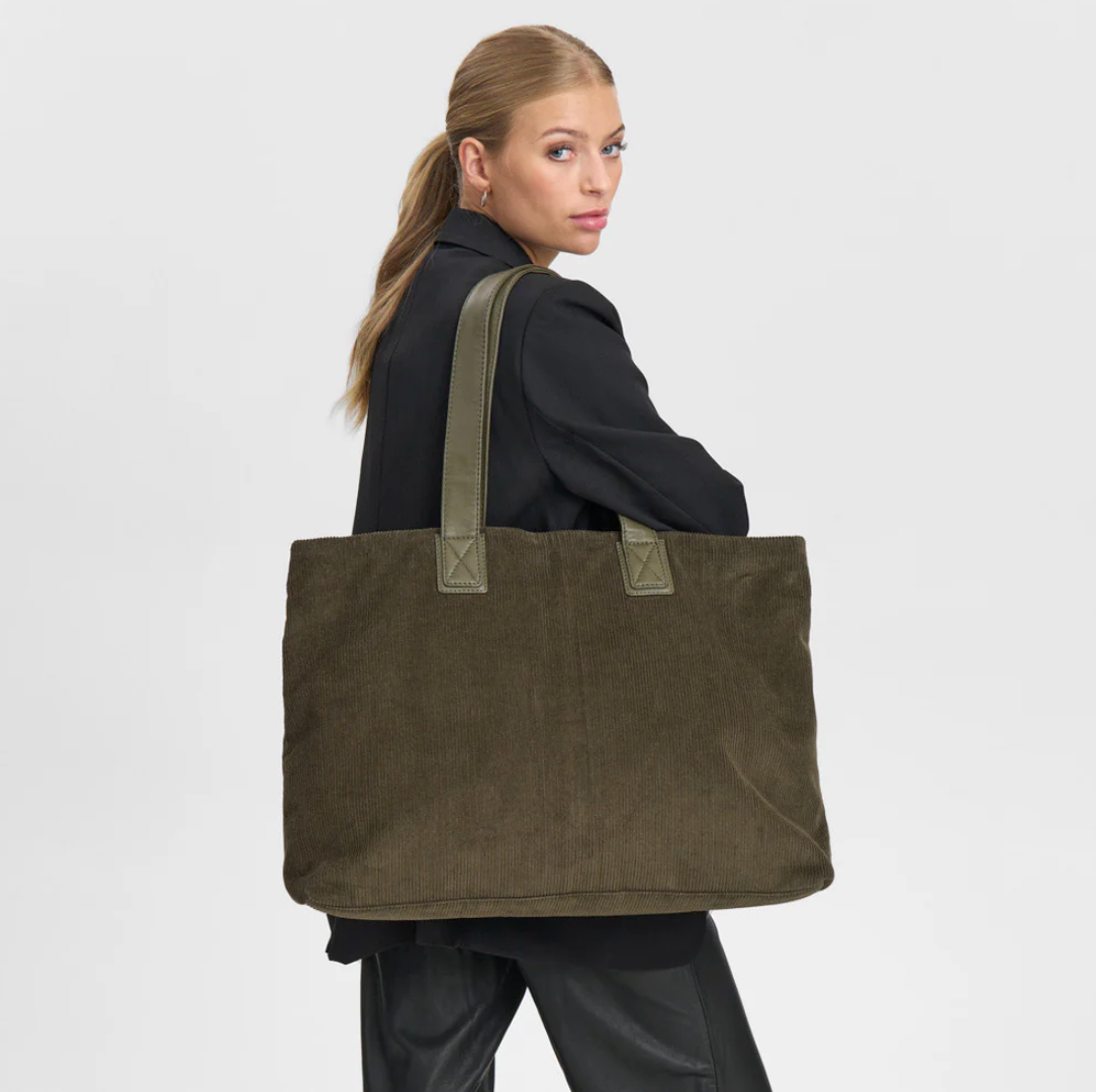 Shopper Fløyel - Army