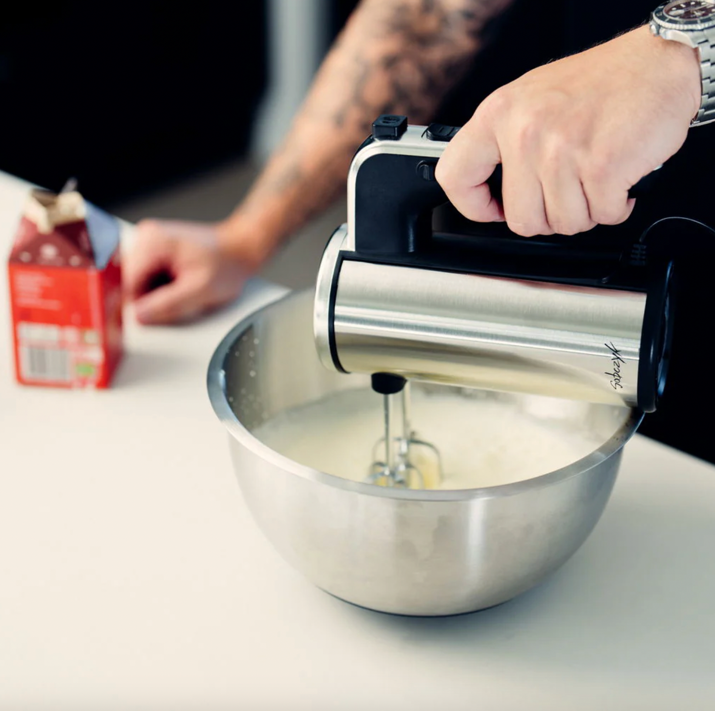 Blandeskål med silikonbunn og lokk, Sett med 3 stk