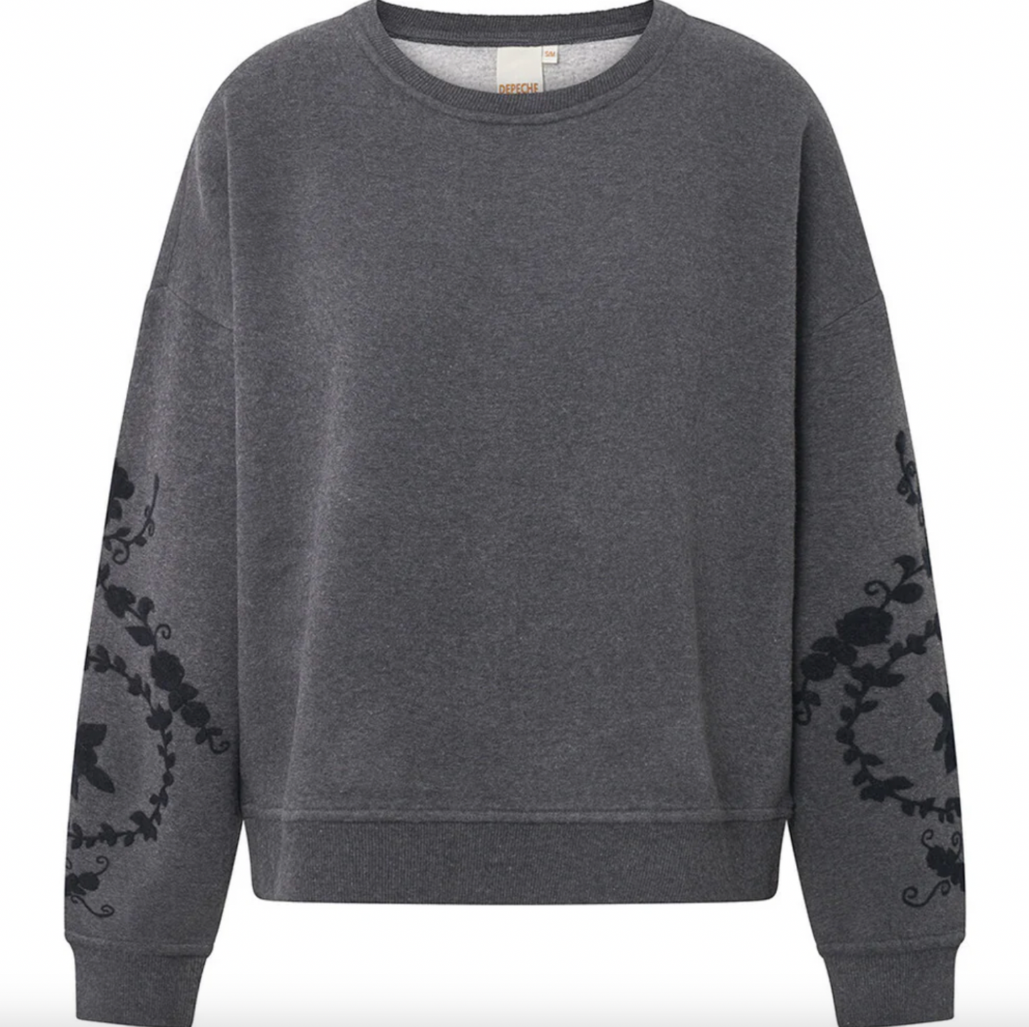 Sweatshirt med broderi -  Grå oversize