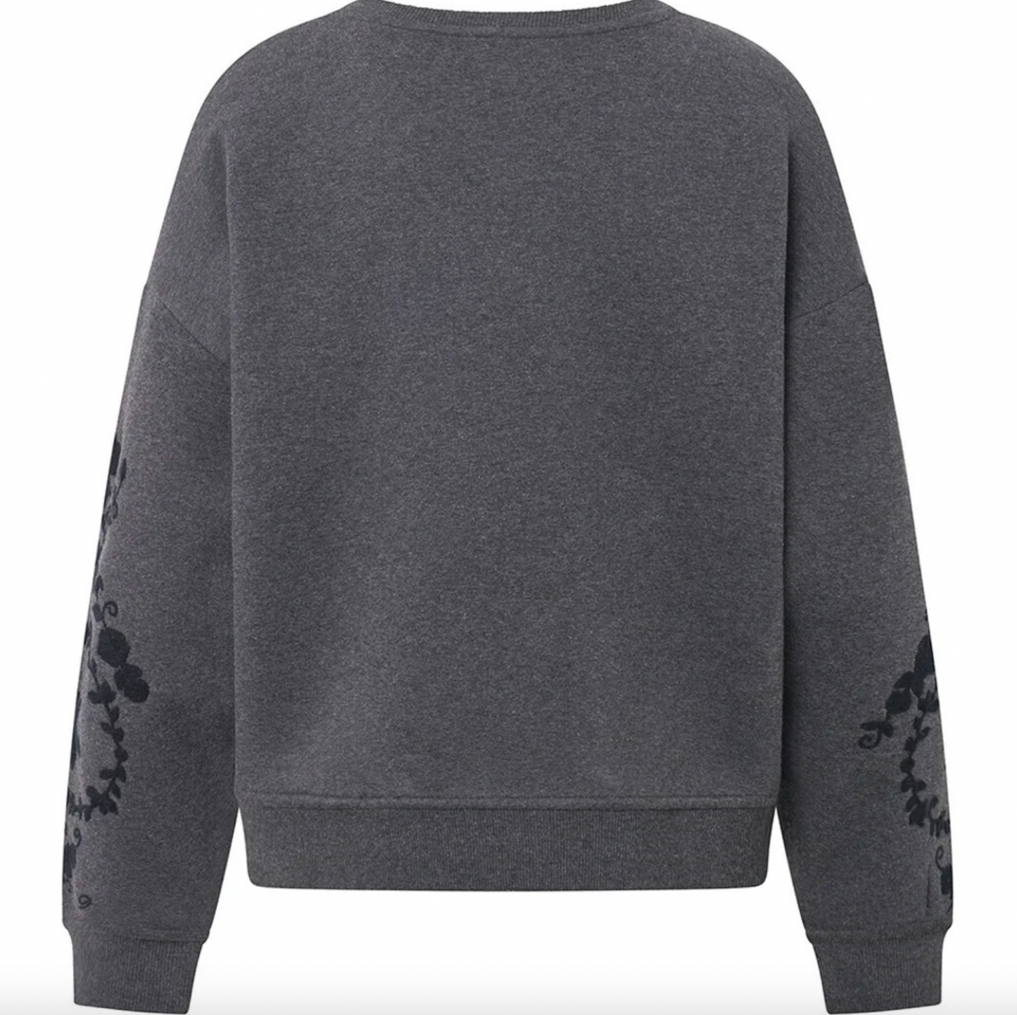 Sweatshirt med broderi -  Grå oversize