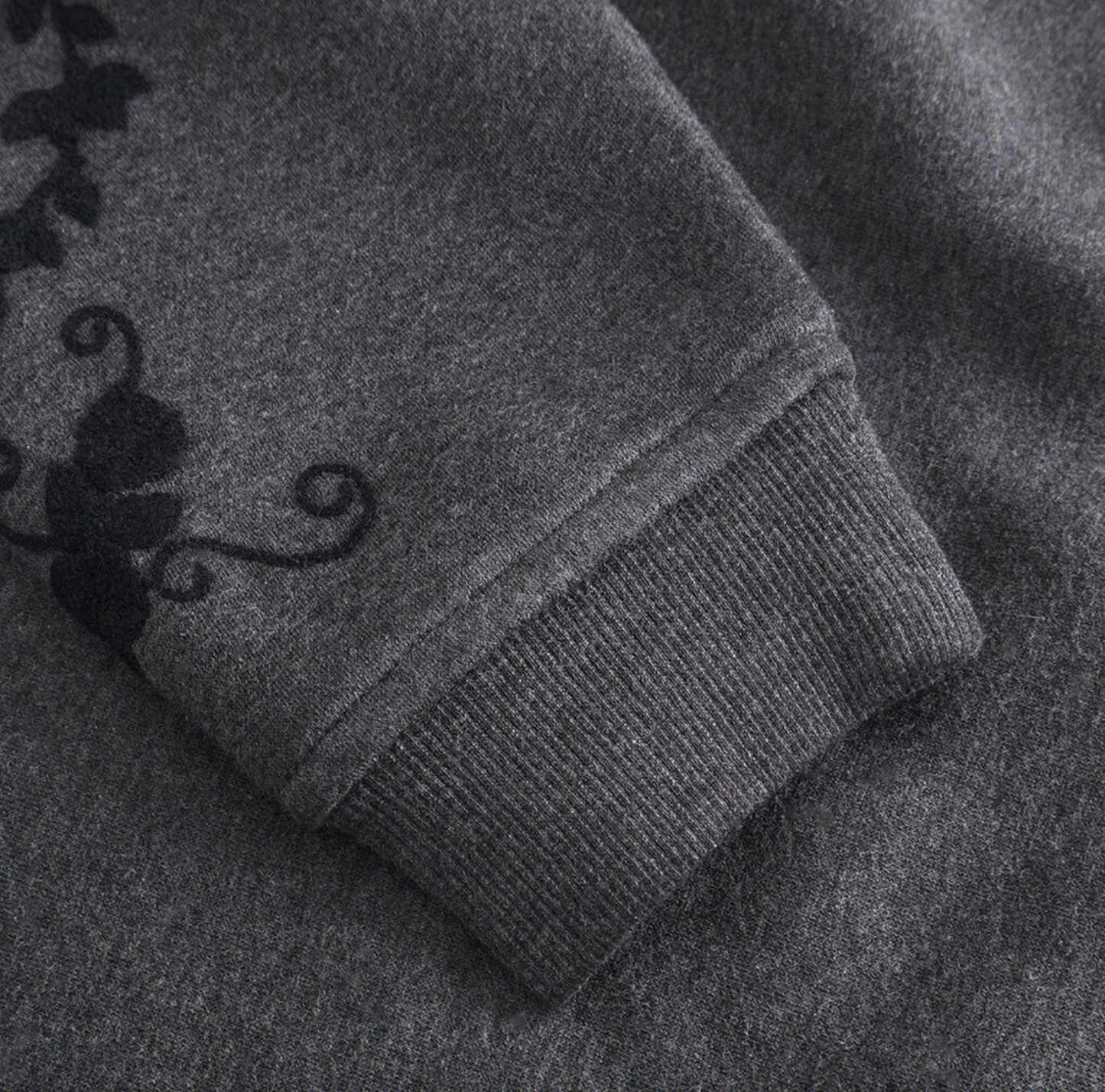 Sweatshirt med broderi -  Grå oversize