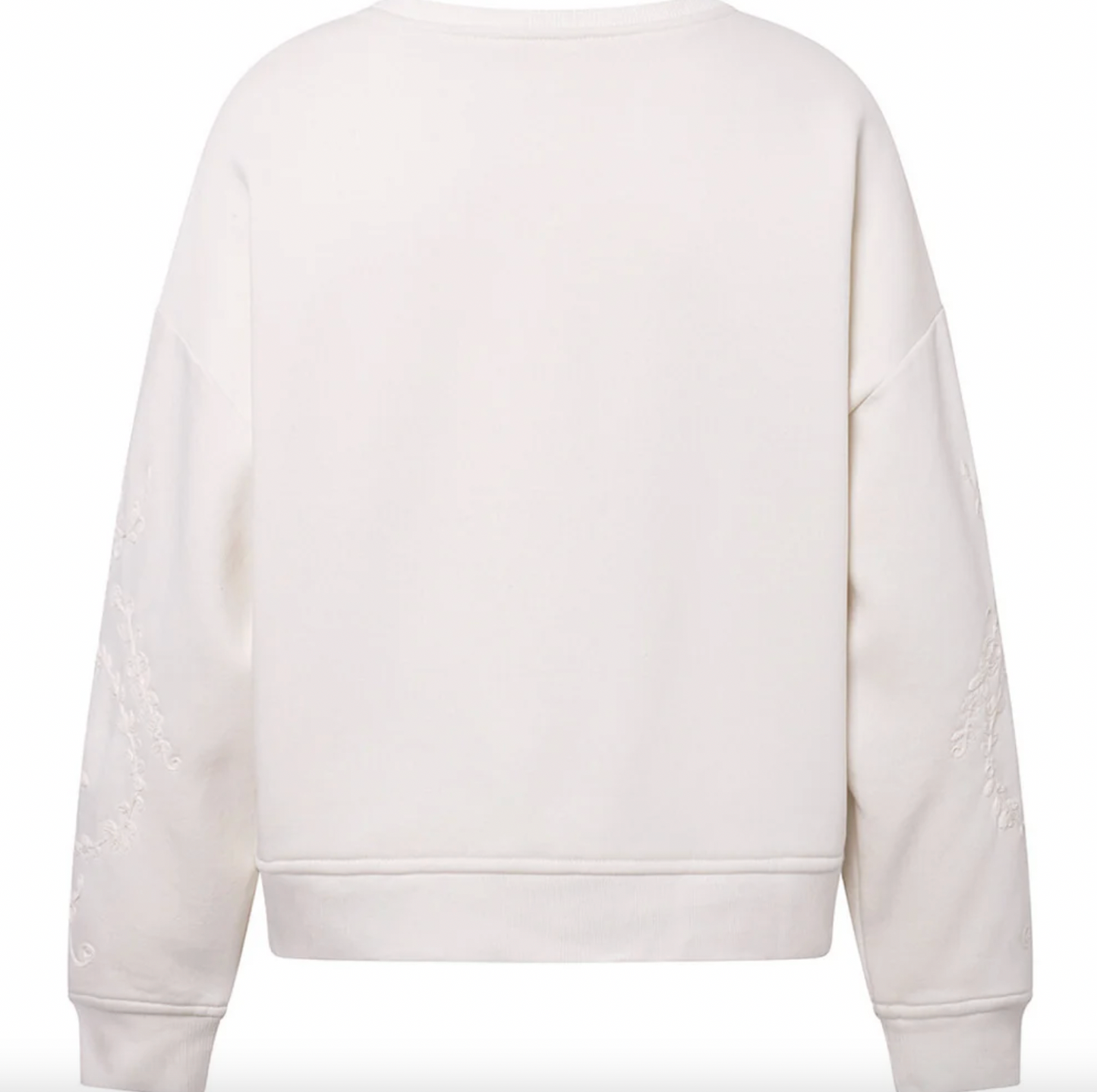 Genser med broderi - White oversize