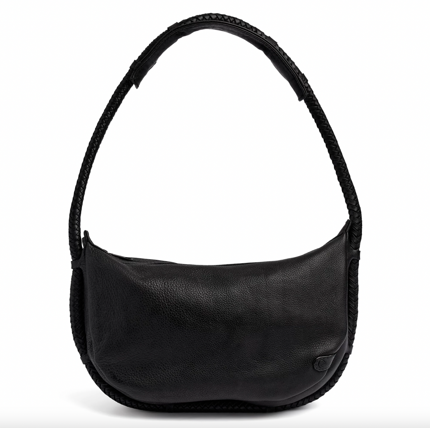 Veske med vakker flettet rem - Svart