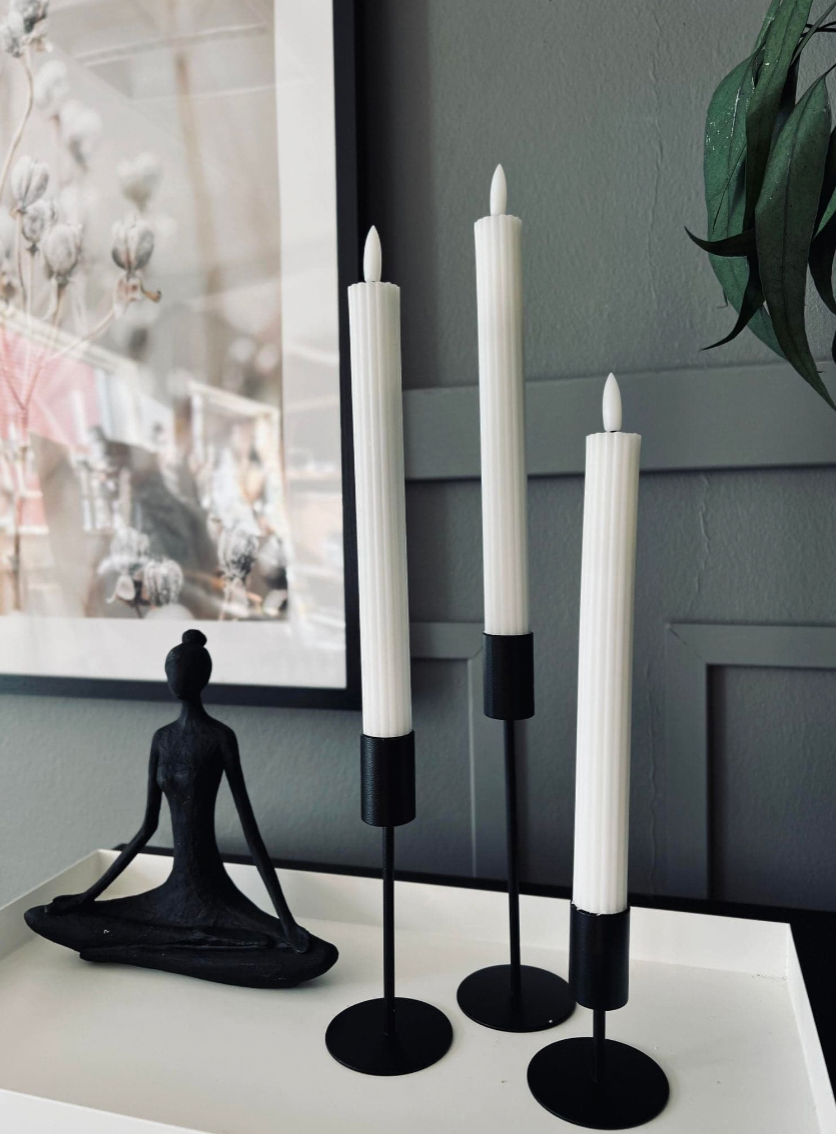 LED Stearinlys Riflet - 22 cm