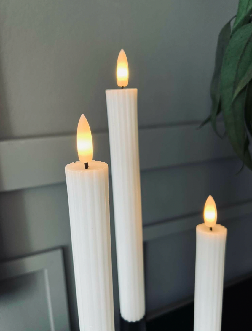 LED Stearinlys Riflet - 22 cm