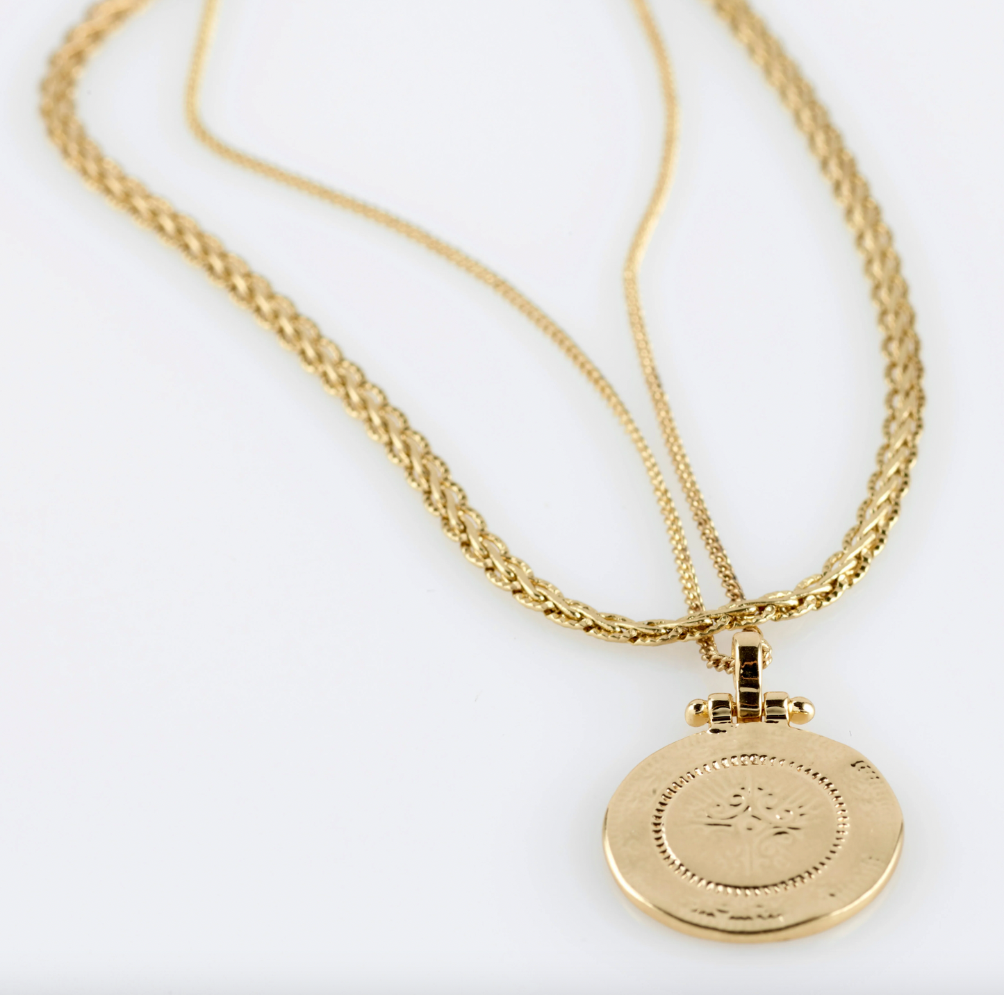 Halskjede NOMAD 2-i-1 coin - Forgylt