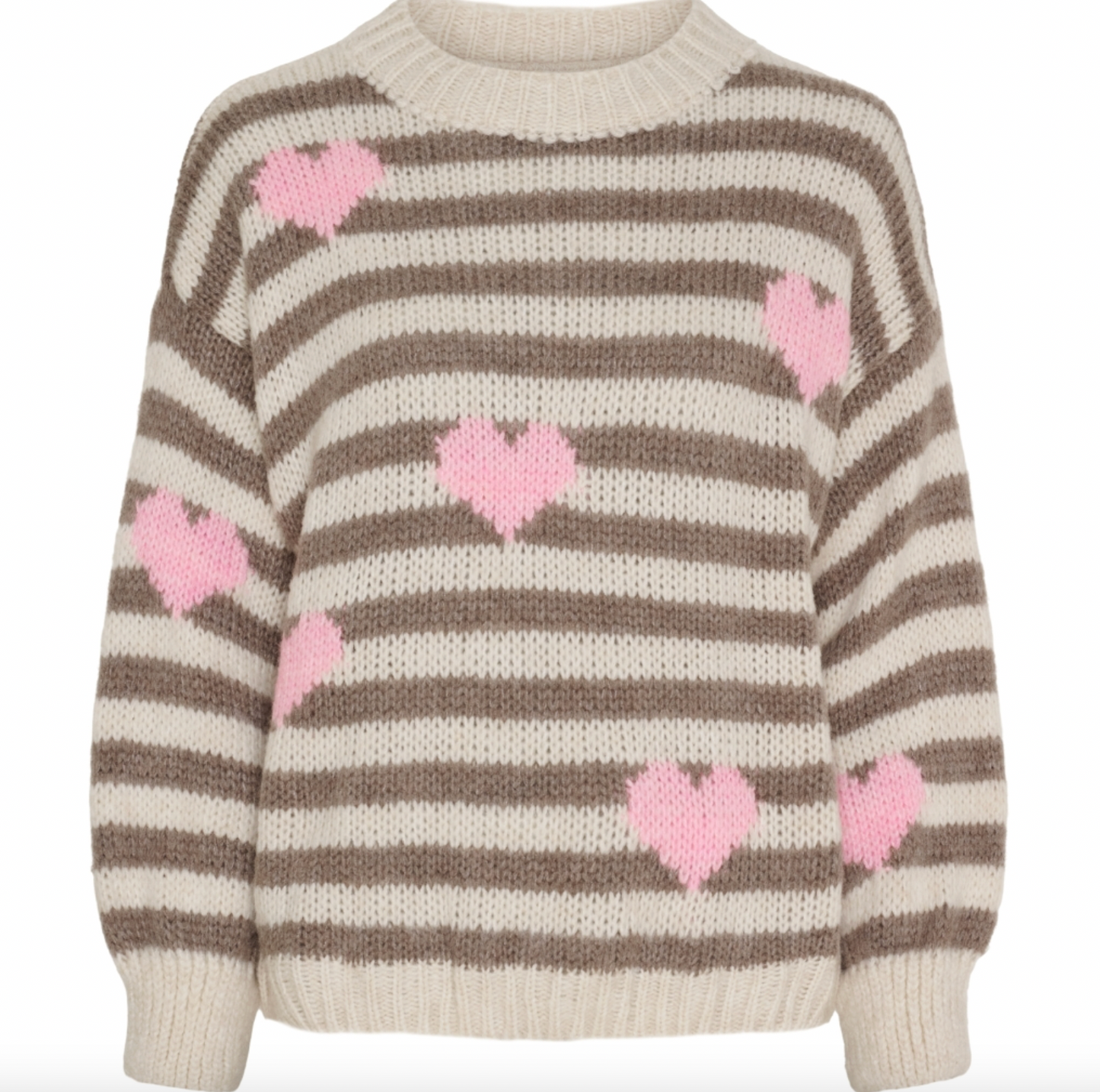 Strikk - Beige striper