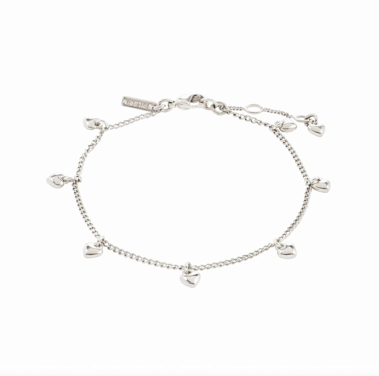 Armbånd med hjerter - Sølvbelagt