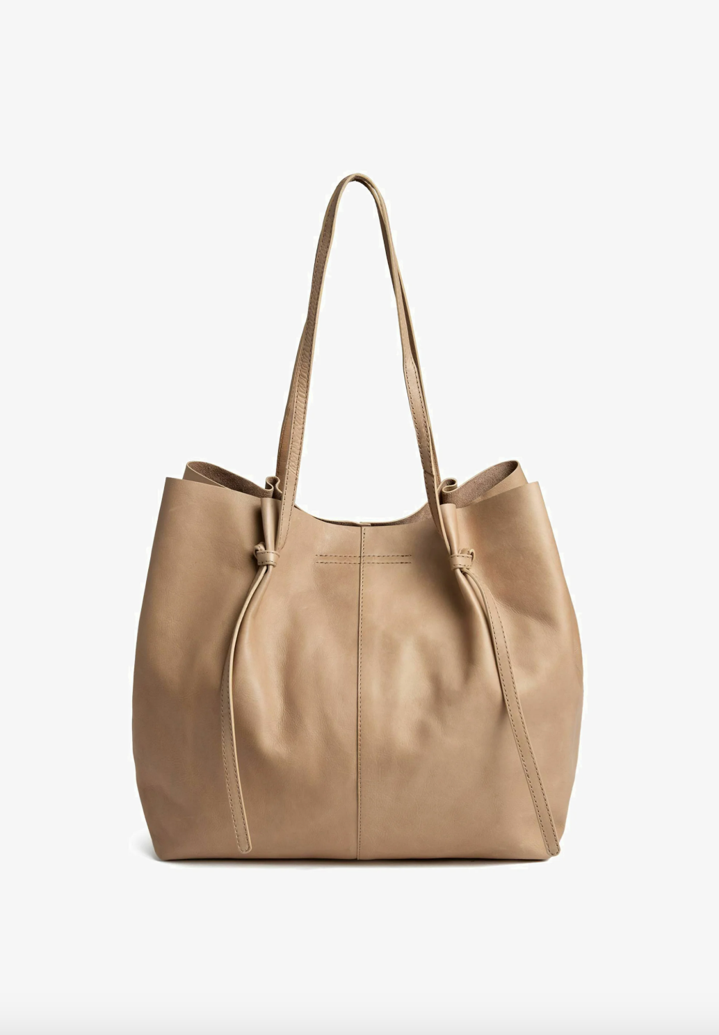 Shopper i myk skinnkvalitet - Sand