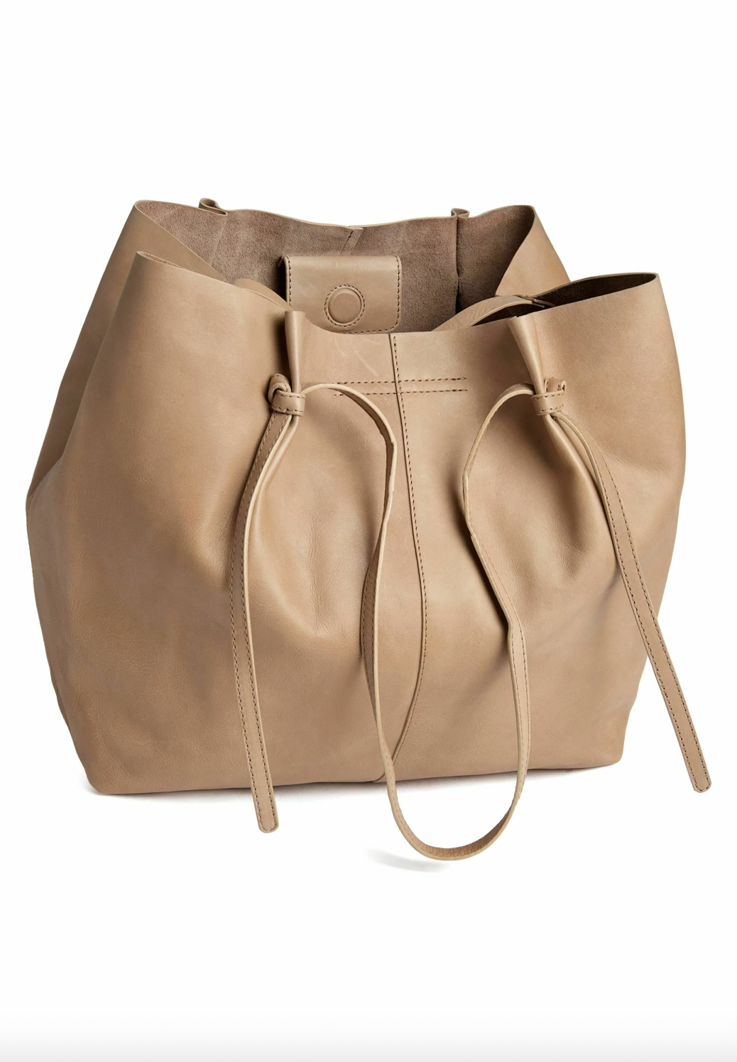 Shopper i myk skinnkvalitet - Sand