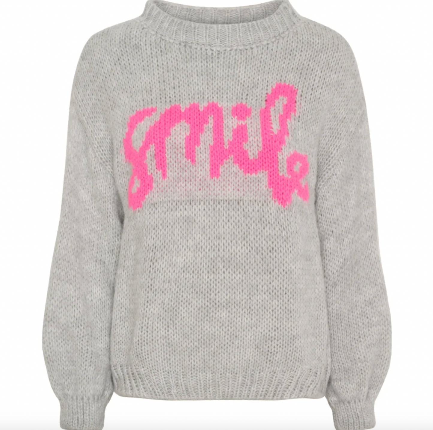 Strikk Smile - Lys grå